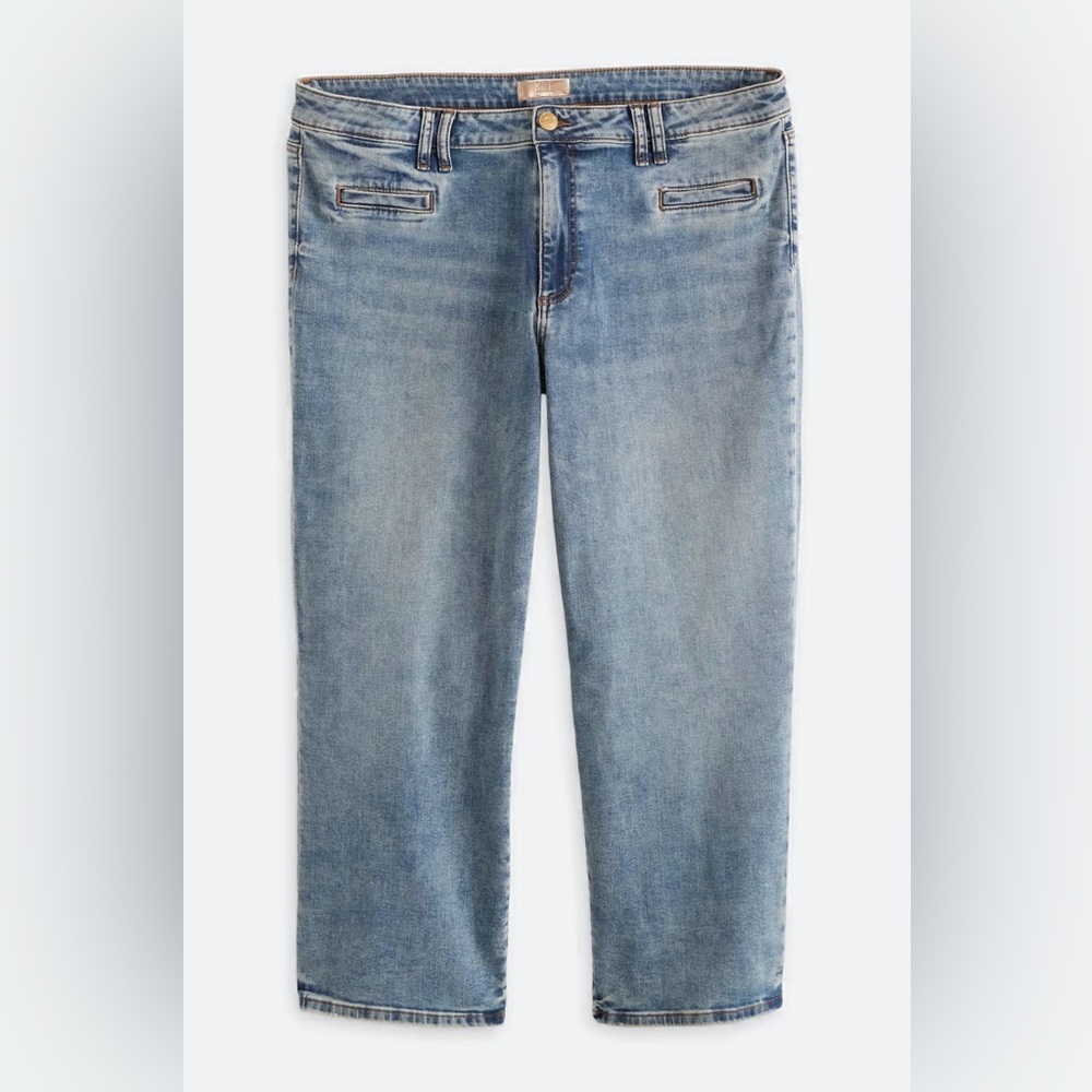 Kut from the Kloth Charlotte mid rise crop jeans size 16W casual distressed EUC